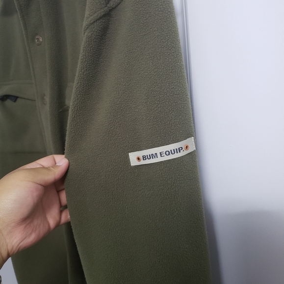 VINTAGE BUM EQUIPMENT Green Fleece Shacket - Picture 6 of 9